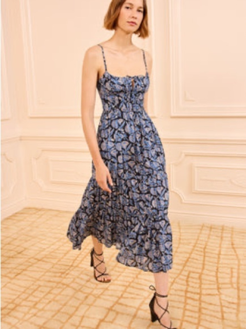 Ulla Johnson Aydin Cami Midi Dress - Zinnia blue strappy midi dress